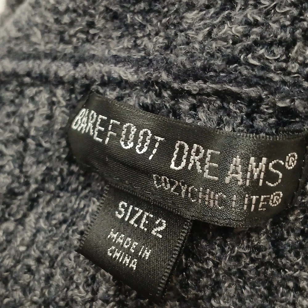 Barefoot Dream Cozy Chic Lite Grey Soft Bathrobe Unisex Size 2